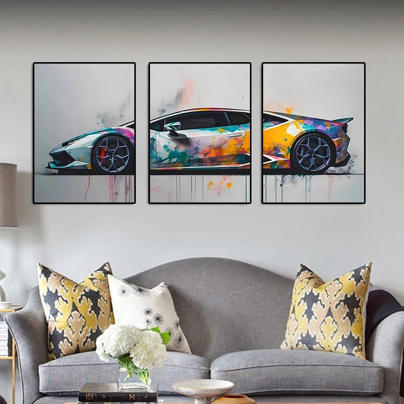 3Pcs Supercar Posters
