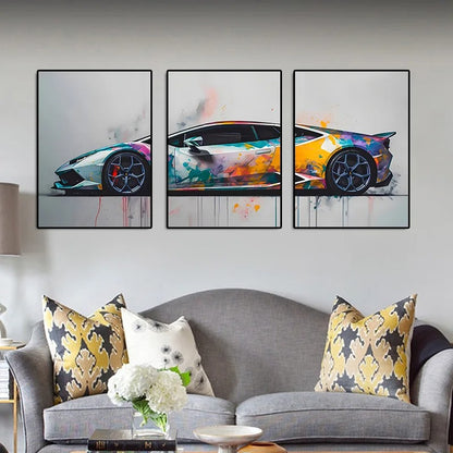 3Pcs Supercar Posters
