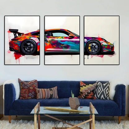 3Pcs Supercar Posters